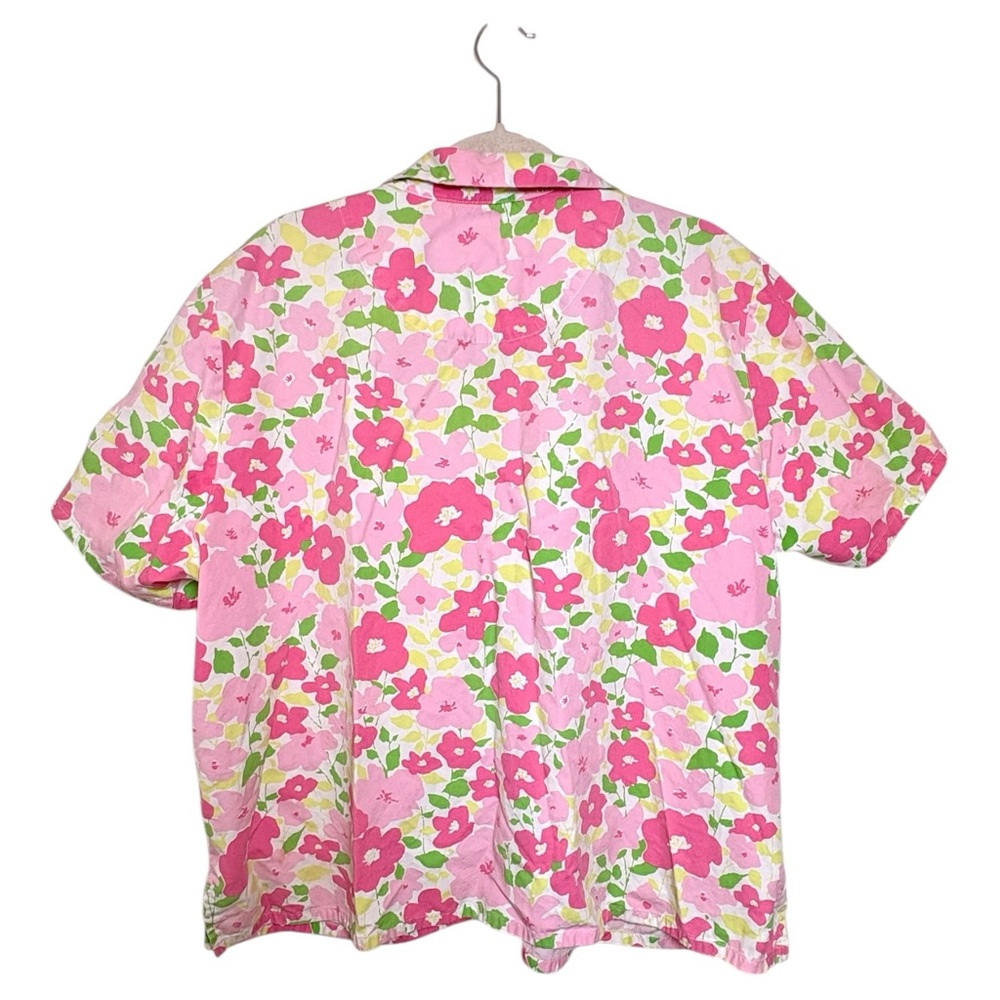 Vintage Y2K Liz Claiborne Pink Floral Button Up Shirt Cottagecore 20W - Picture 2 of 6
